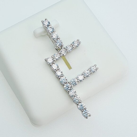 "925 Sterling Silver Cubic Zirconia Initial Pendant, UU1P6A6172 - Picture 7 of 11